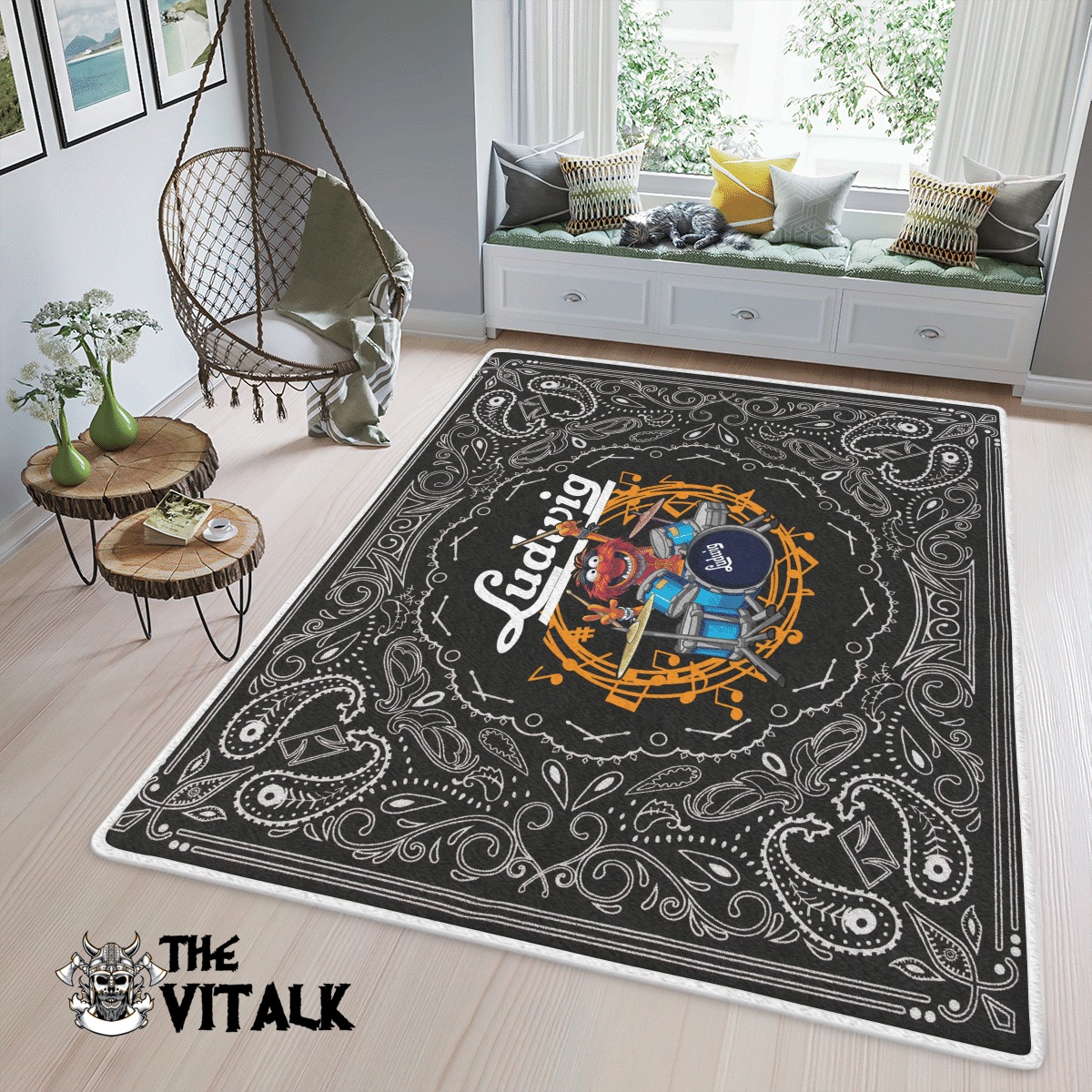 The Muppet Animal Ludwig Drums paisley rug 1