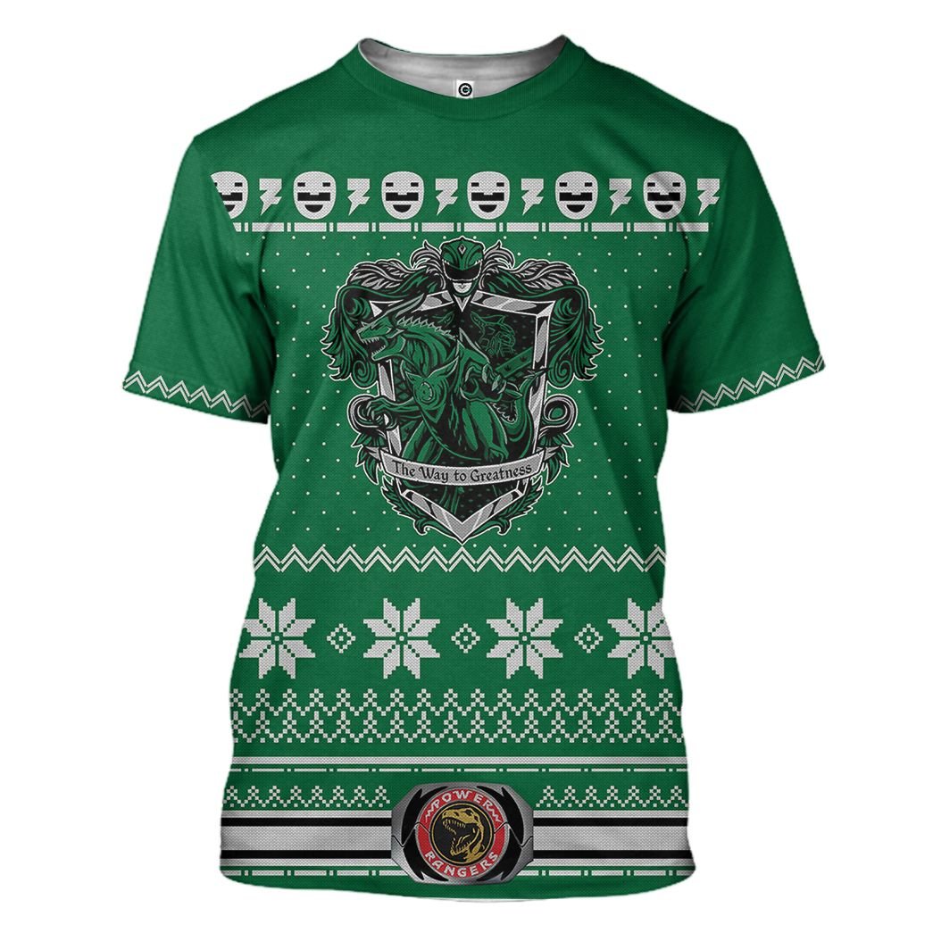 The Way To Greatness Power Ranger Green Christmas 3D Hoodie Shirt2