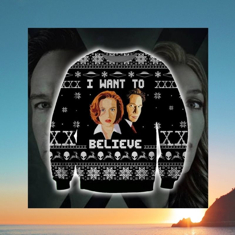 The X-Files I Want to Believe christmas knitted wool sweater 3 The X Files I Want to Believe christmas sweater 3