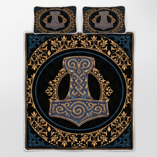Thor Hammer Mjolnir Viking Hammer Viking Quilt Bedding Set 4 Thor Hammer Mjolnir Viking Hammer Viking Quilt Bedding Set3