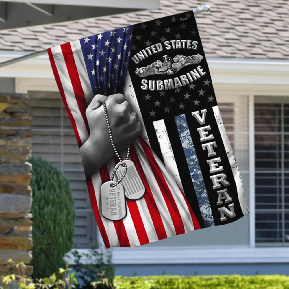 US Navy Submarine Veteran American Flag 2