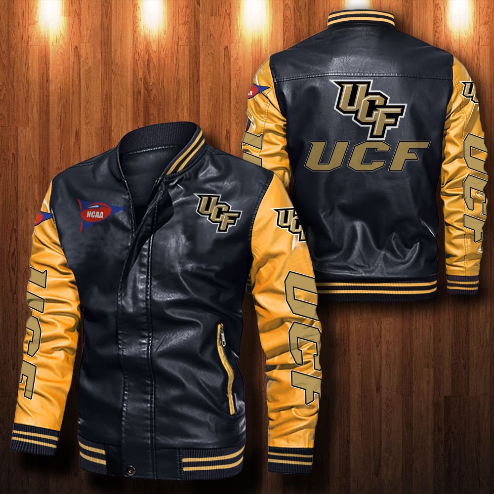 Ucf Knights Bomber leather jacket 4 Ucf Knights Bomber leather jacket 3