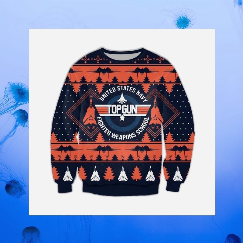 United States Navy Fighter Weapons School Christmas knitted wool sweater 2 United States Navy Fighter Weapons School Christmas Sweater 2