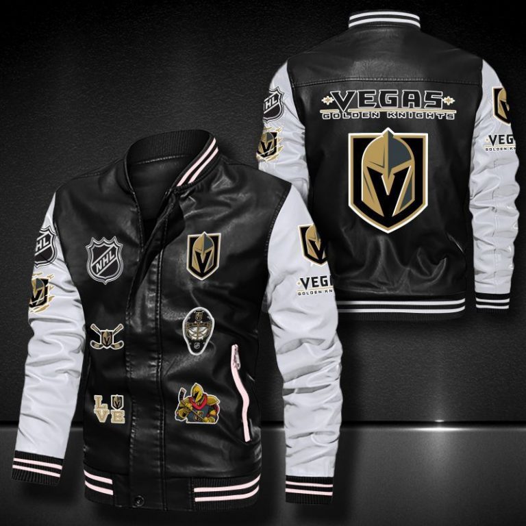 Vegas Golden Knights bomber leather jacket 1