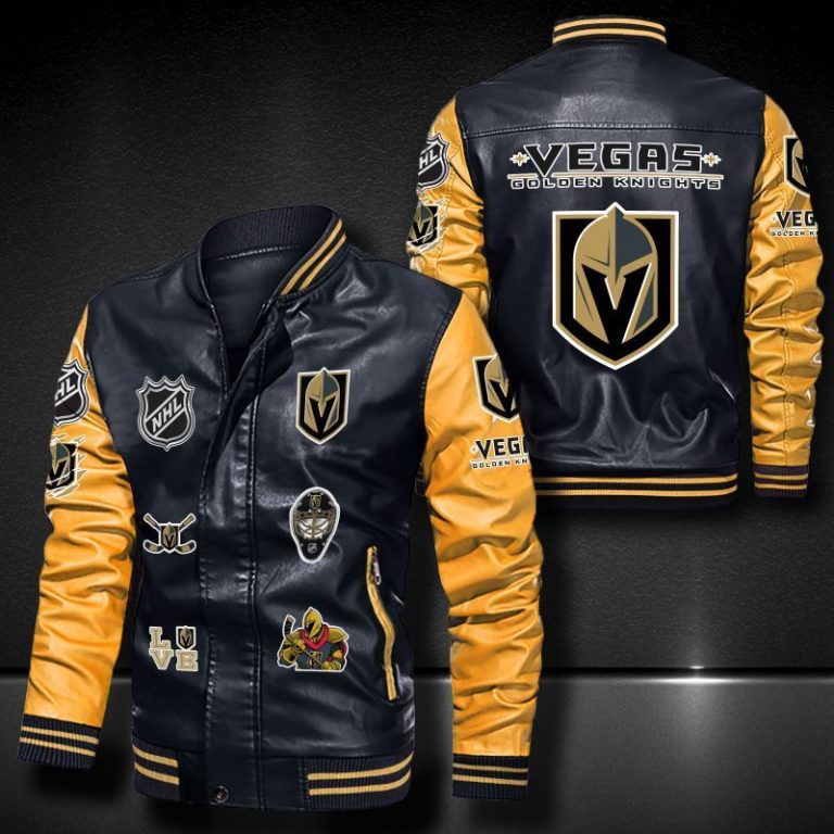 Vegas Golden Knights bomber leather jacket 4