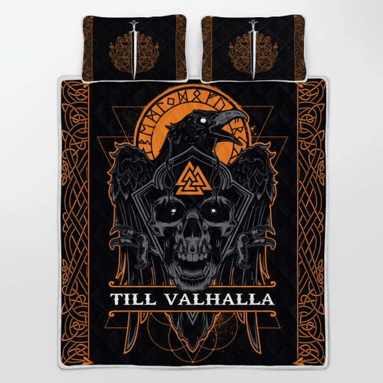 Viking Raven Till Valhalla Viking Quilt Bedding Set 4 Viking Raven Till Valhalla Viking Quilt Bedding Set3