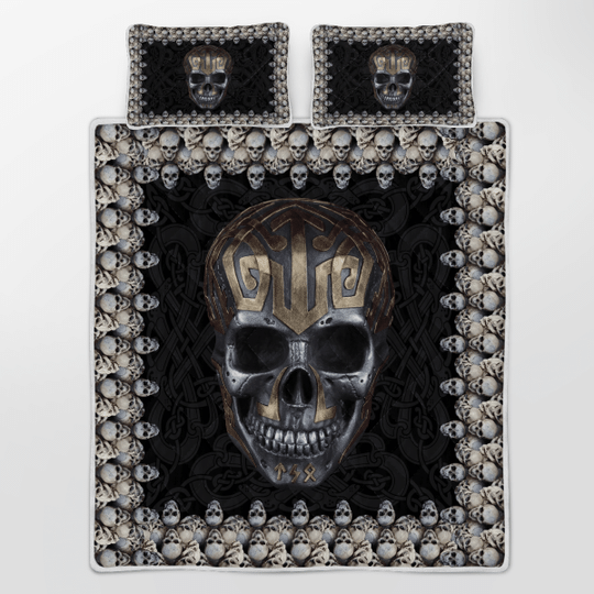 Viking Skull Halloween Skull Viking Quilt Bedding Set 4 Viking Skull Halloween Skull Viking Quilt Bedding Set3