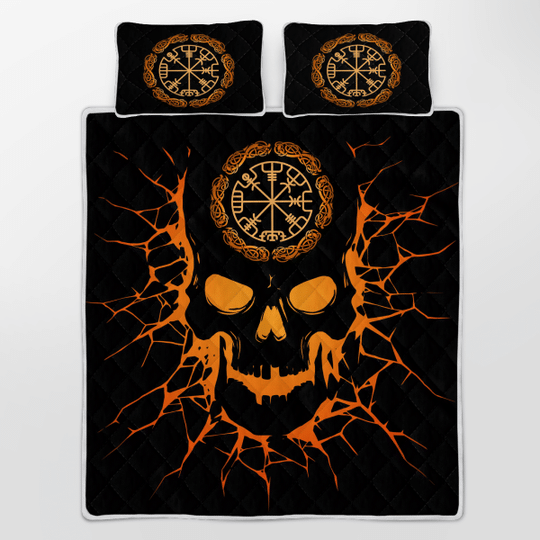 Viking Vegvisir Skull Viking Quilt Bedding Set 4 Viking Vegvisir Skull Viking Quilt Bedding Set3
