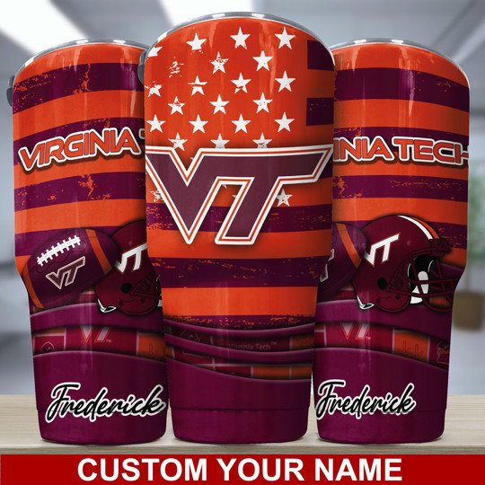 Virginia Tech Hokies Custom Name Tumbler