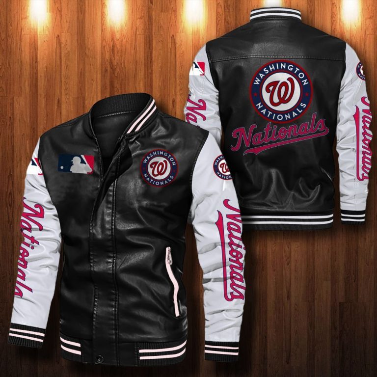 Washington Nationals bomber leather jacket 1
