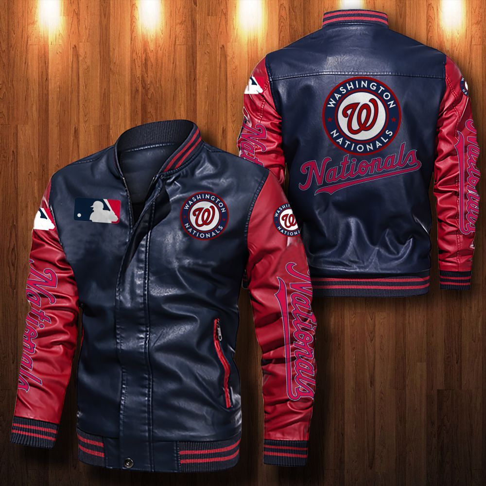Washington Nationals bomber leather jacket 2