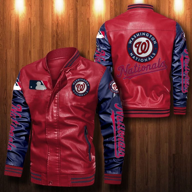 Washington Nationals bomber leather jacket 3