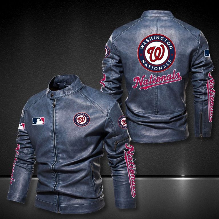 Washington Nationals motor leather jacket 1