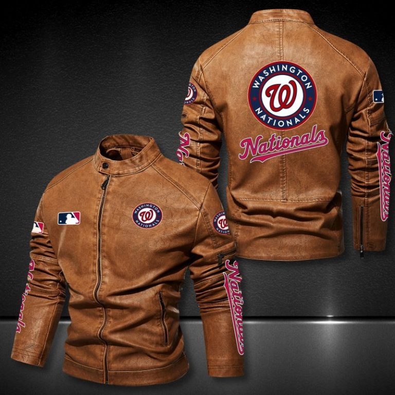 Washington Nationals motor leather jacket 2
