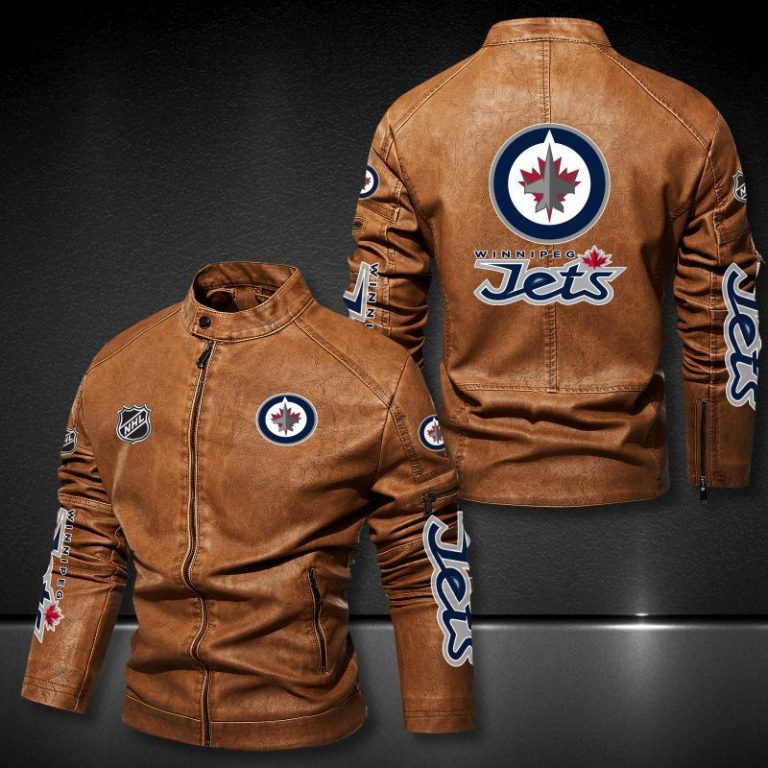 Winnipeg Jets NHL 3D motor leather jacket 3