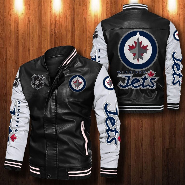 Winnipeg Jets bomber leather jacket 1