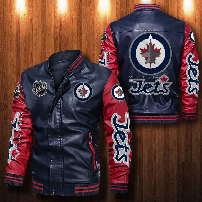 Winnipeg Jets bomber leather jacket 2