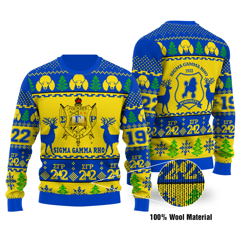 Sigma Gamma Rho 1922 Sorority ugly Christmas Sweater word1