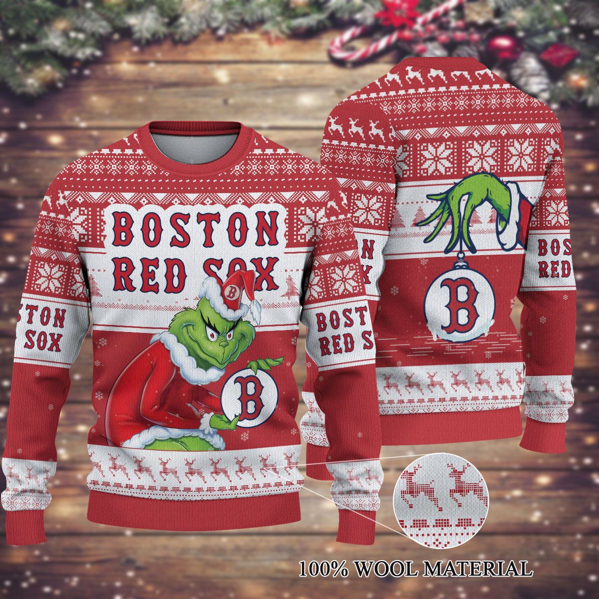 HOT Grinch Boston Red Sox red sweater 2 HOT Grinch Boston Red Sox red sweater word1