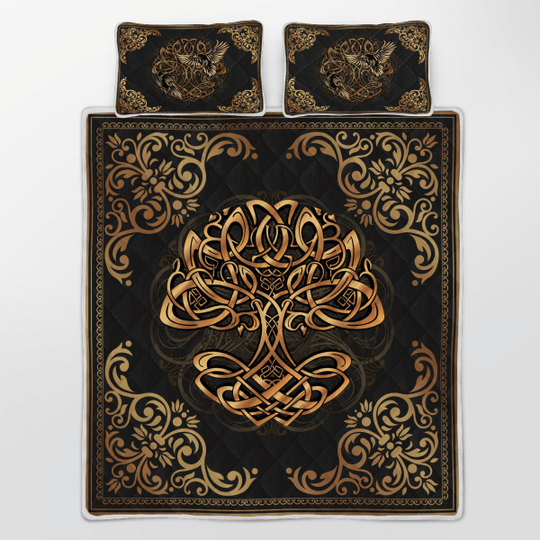 Yggdrasil Odins Ravens Huginn And Muninn Viking Quilt Bedding Set 4 Yggdrasil Odins Ravens Huginn And Muninn Viking Quilt Bedding Set3