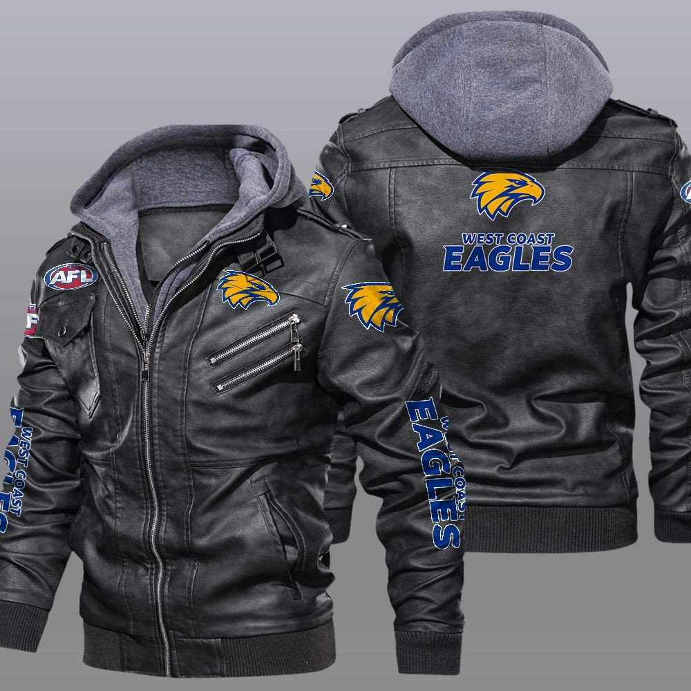 AFL West Coast Eagles Leather Jacket word2