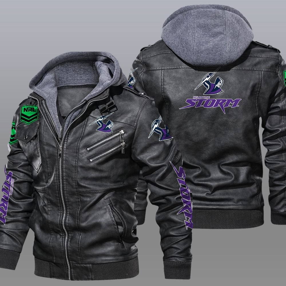 NRL Melbourne Storm Leather Jacket word1