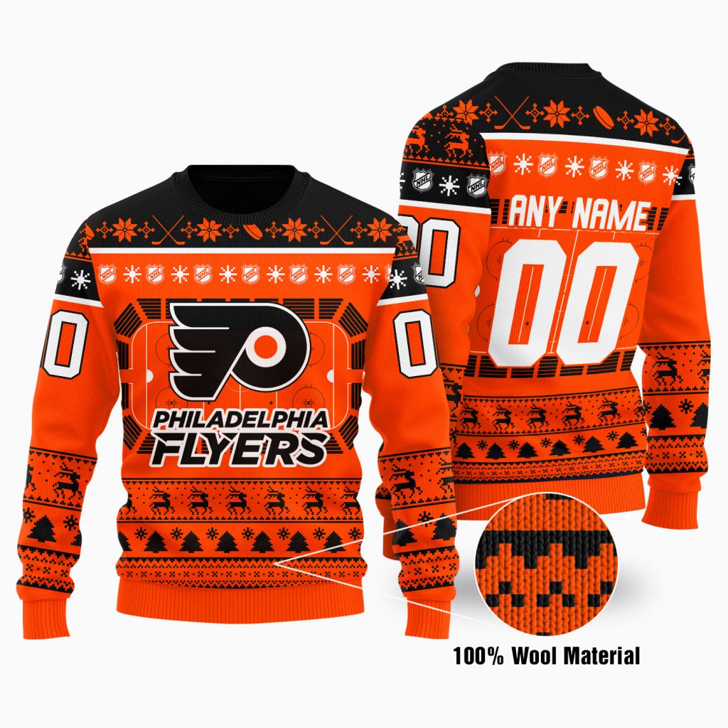 Personalized Philadelphia Flyers custom Ugly Christmas Sweater 2 Personalized Philadelphia Flyers custom Ugly Christmas Sweater word1