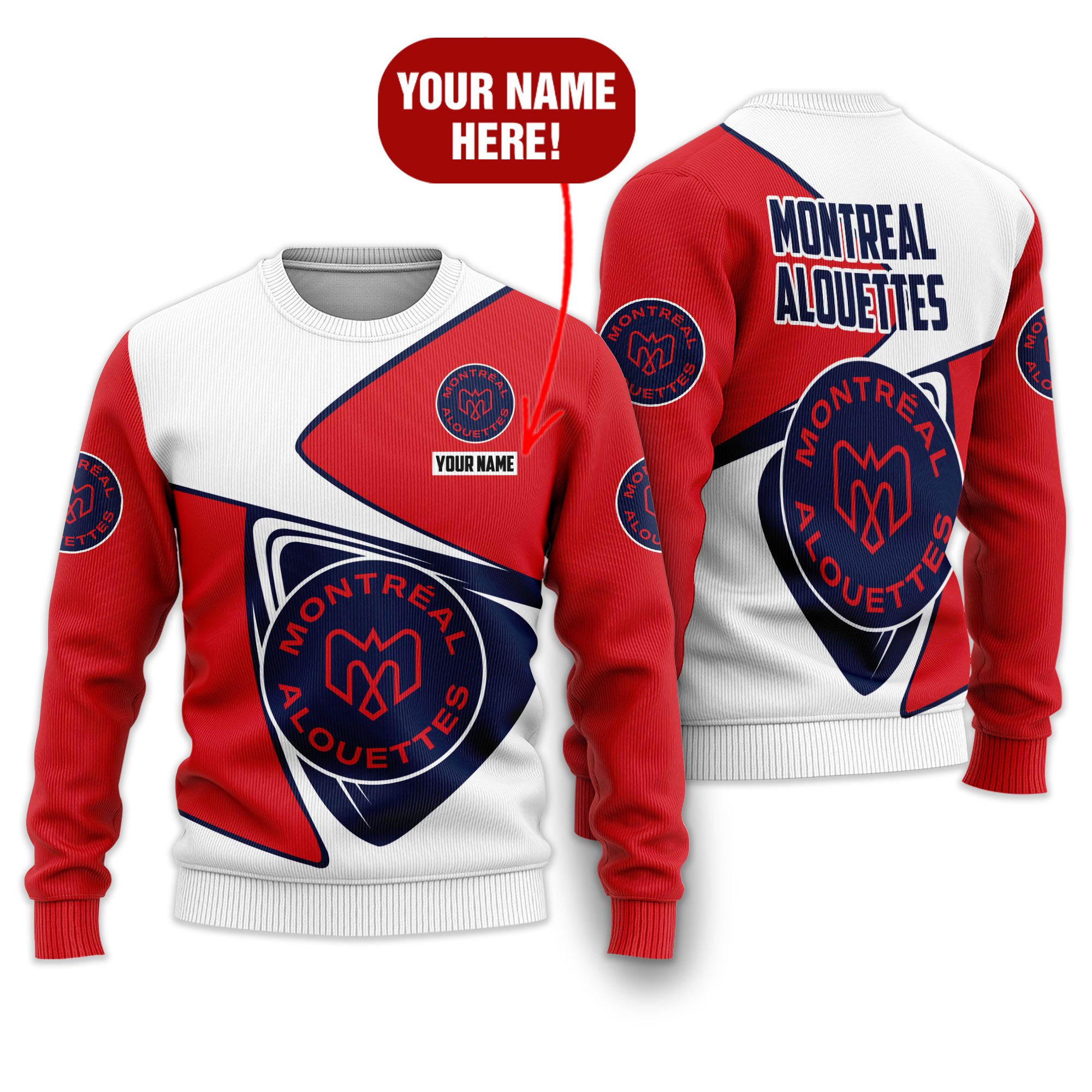 Personalized Montreal Alouettes CFL 3d shirt, hoodie word2