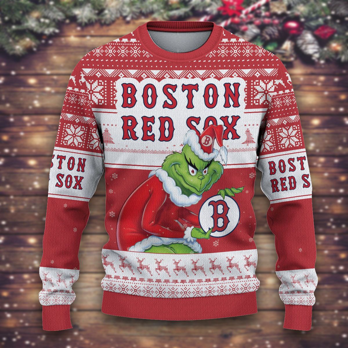 HOT Grinch Boston Red Sox red sweater 1 HOT Grinch Boston Red Sox red sweater word1