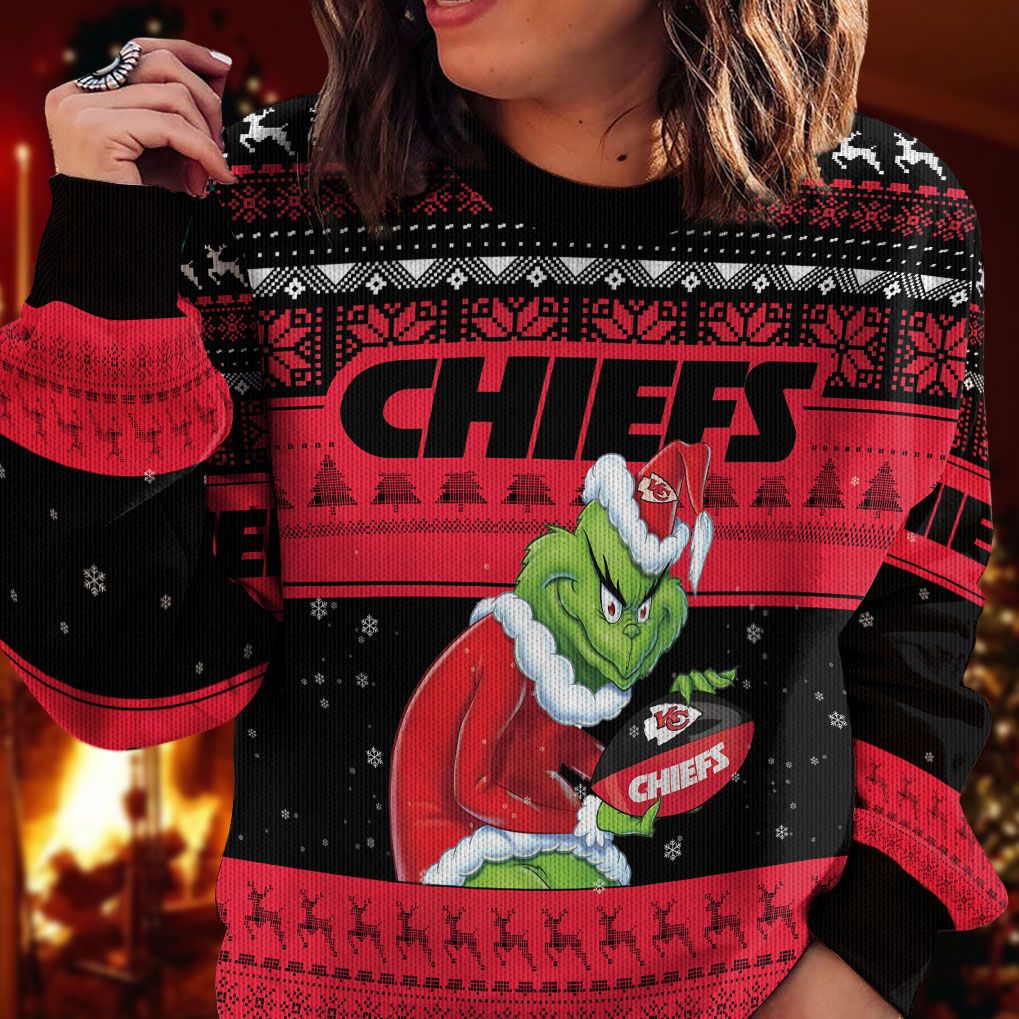 HOT Grinch Kansas City Chiefs sweater 3 HOT Grinch Kansas City Chiefs sweater word2