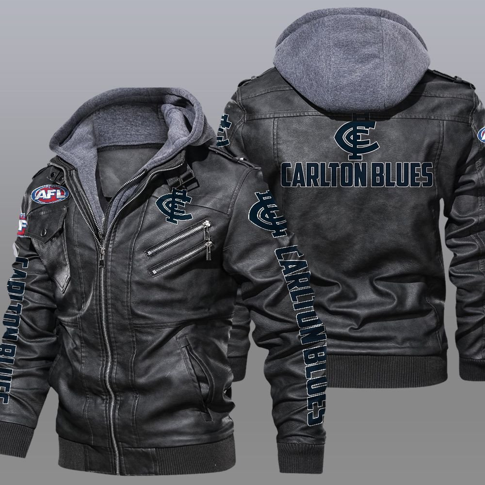 BEST Carlton Blues AFL leather jacket word2