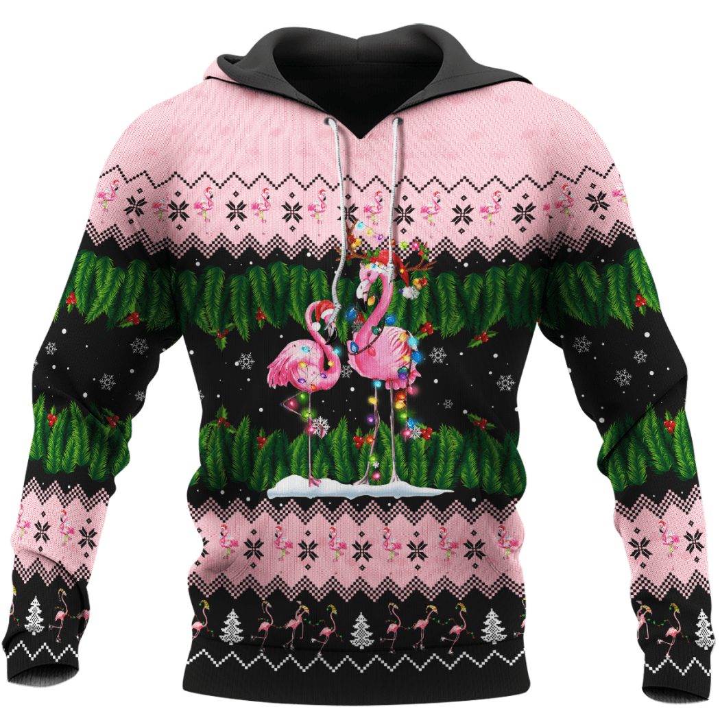 Flamingo Christmas 3d All Over Print shirt, hoodie word1