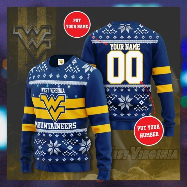 West Virginia Mountaineers Personalized Custom Christmas Sweater 2 West Viginia Mountaineers Personalized Custom Christmas Sweater