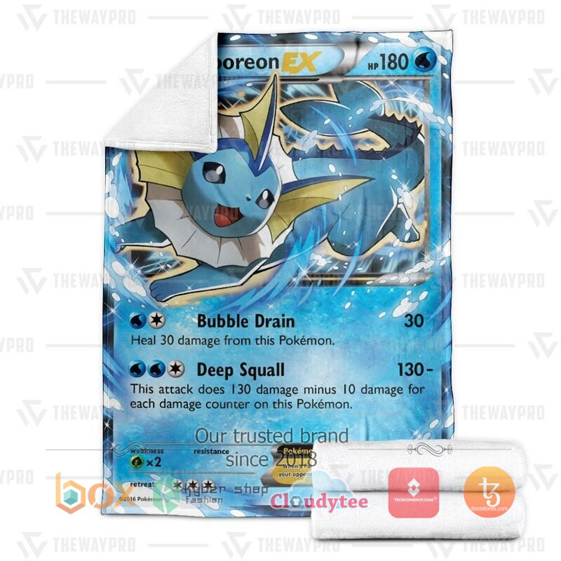 Pokemon Vaporeon EX Blanket 3 Pokemon Vaporeon EX Blanket 1 2