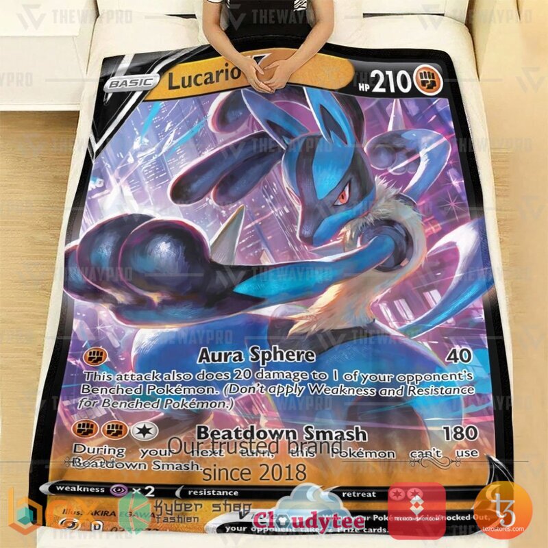 Pokemon Lucario V Blanket 2 Pokemon Lucario V Blanket 1