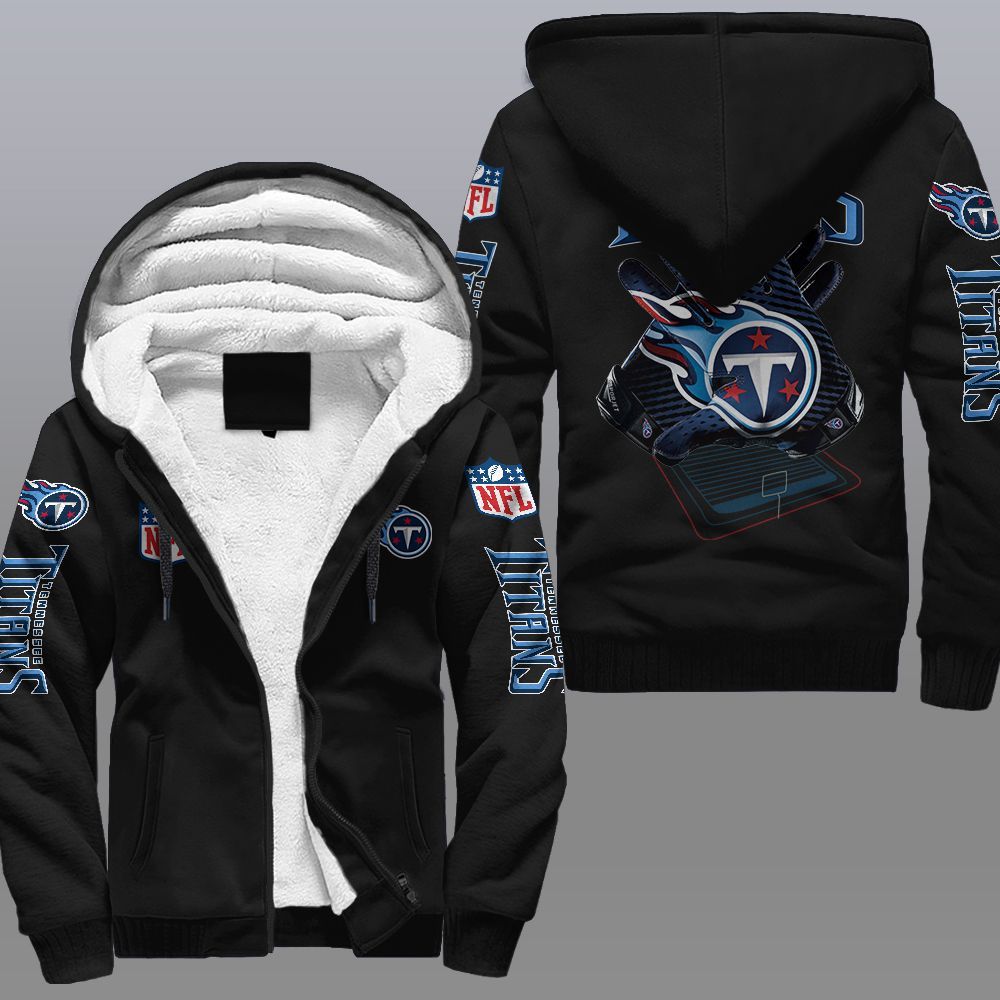 Tennessee Titans Hoodie Winter Fleece Coat Thicken Warm Jacket Zip Up Sweatshirt