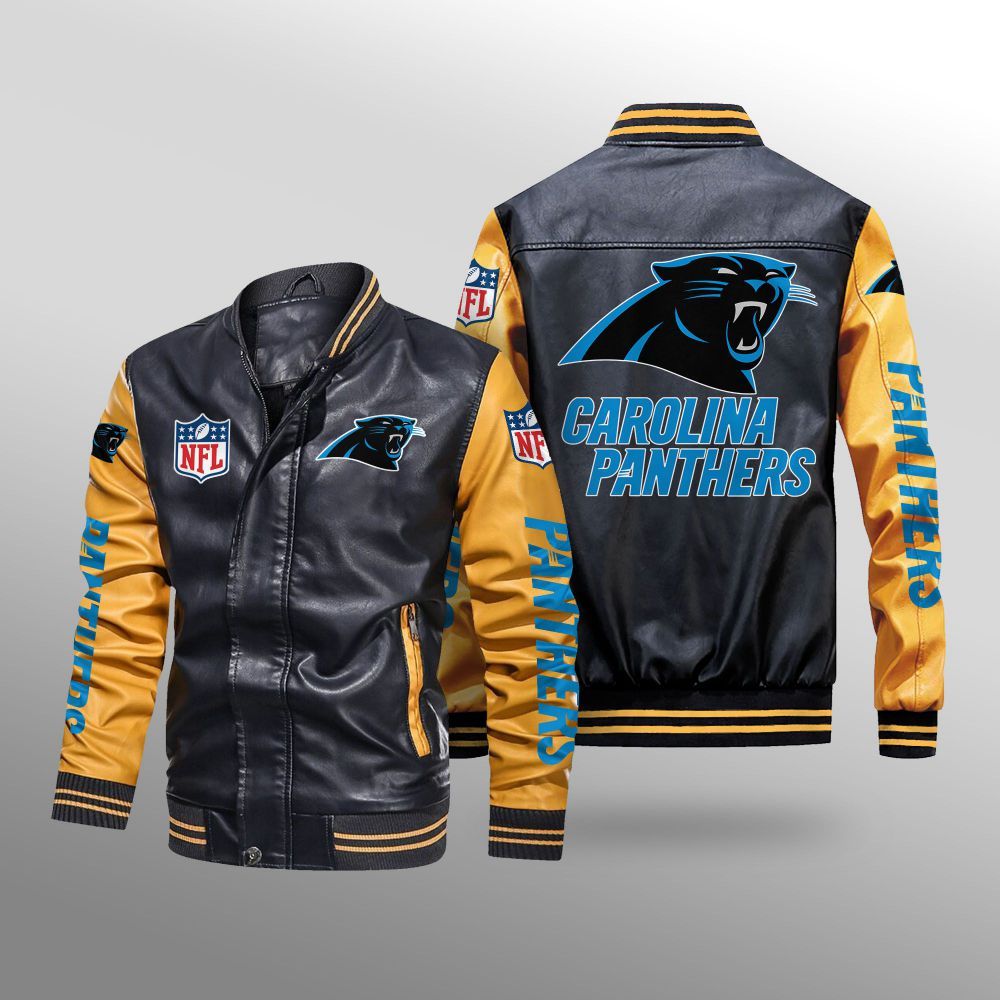 NFL Carolina Panthers Bomber Leather Jacket 3 161473494597c27ea310
