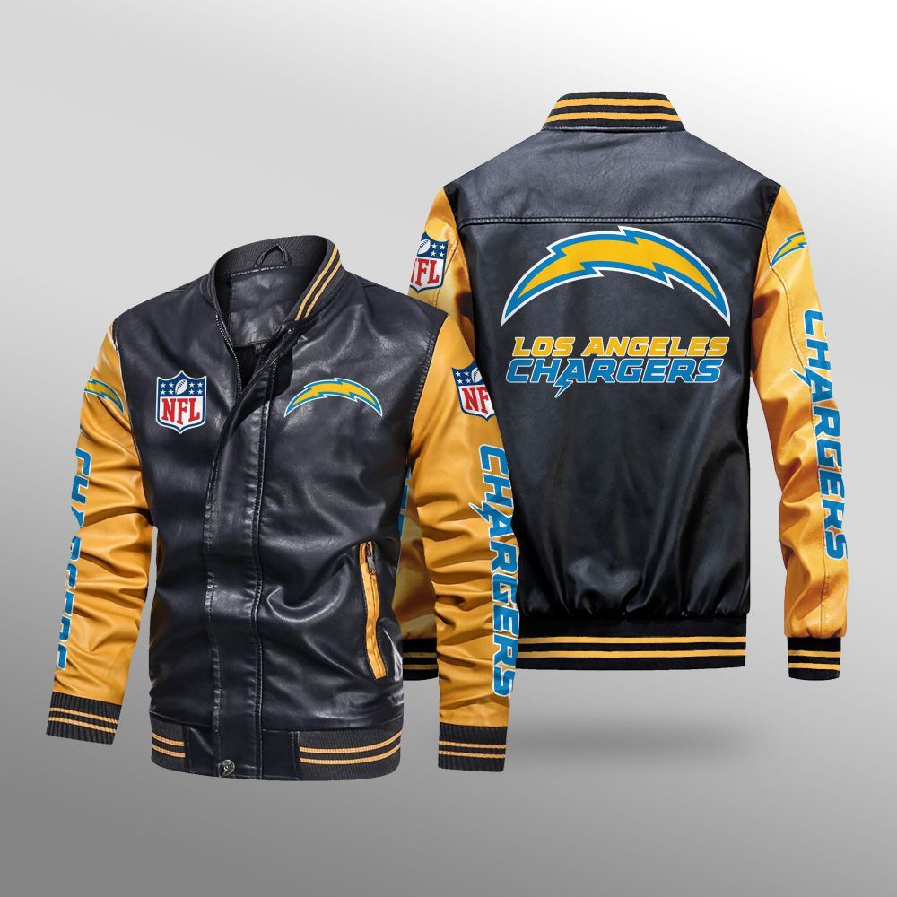 NFL Los Angeles Chargers Bomber Leather Jacket 3 1614734948f6ea596d4f