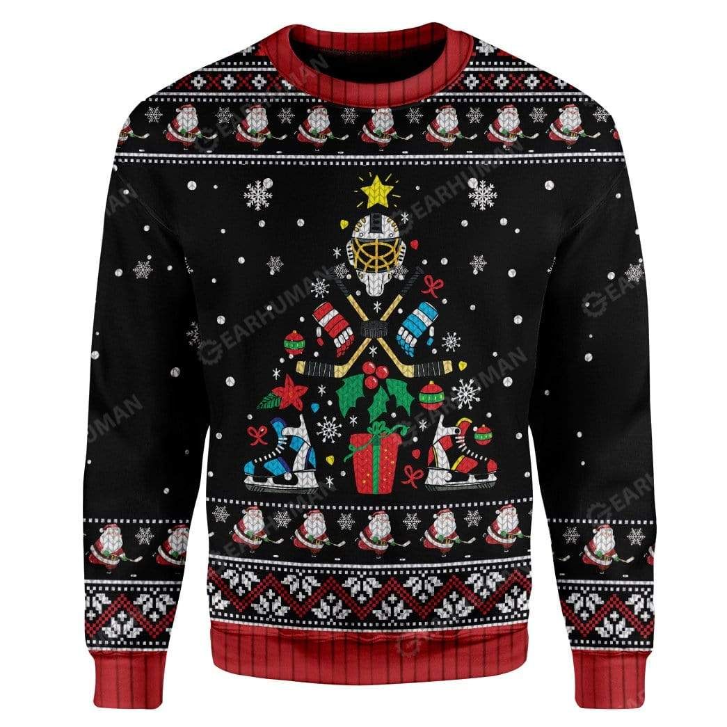 Ice Hockey Christmas Tree Christmas Sweater 2 1632915096bb37d4631b