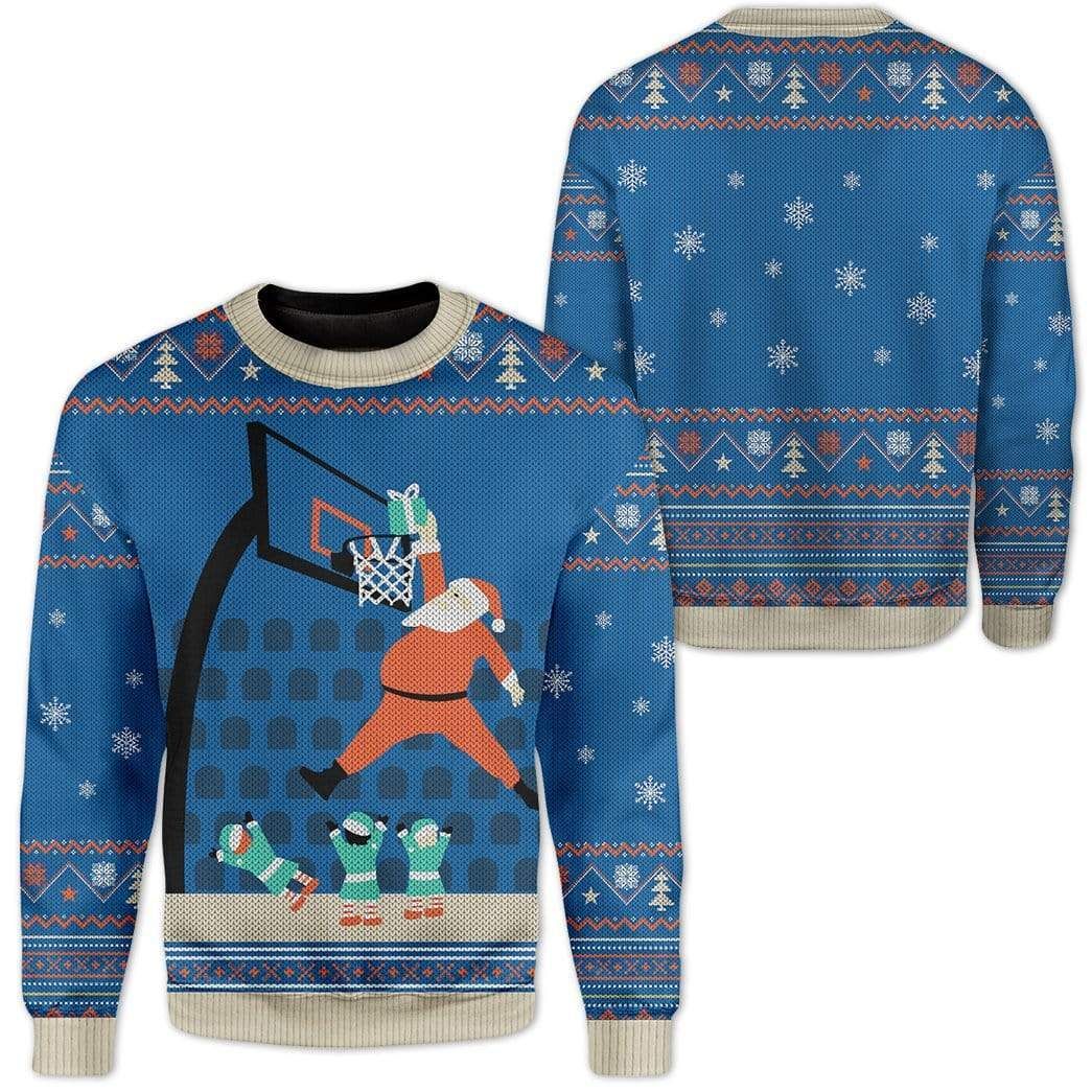Santa play basketball Christmas Sweater 4 1632915101b0621efd72