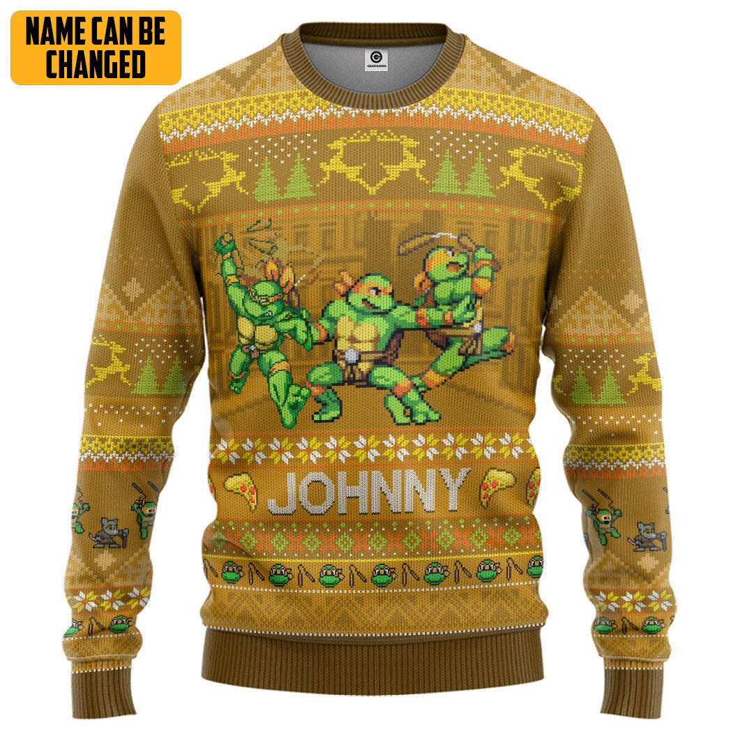 Personalized Michelangelo Teenage Mutant Ninja Turtles Christmas Sweater 2 163843494226fbdfd797