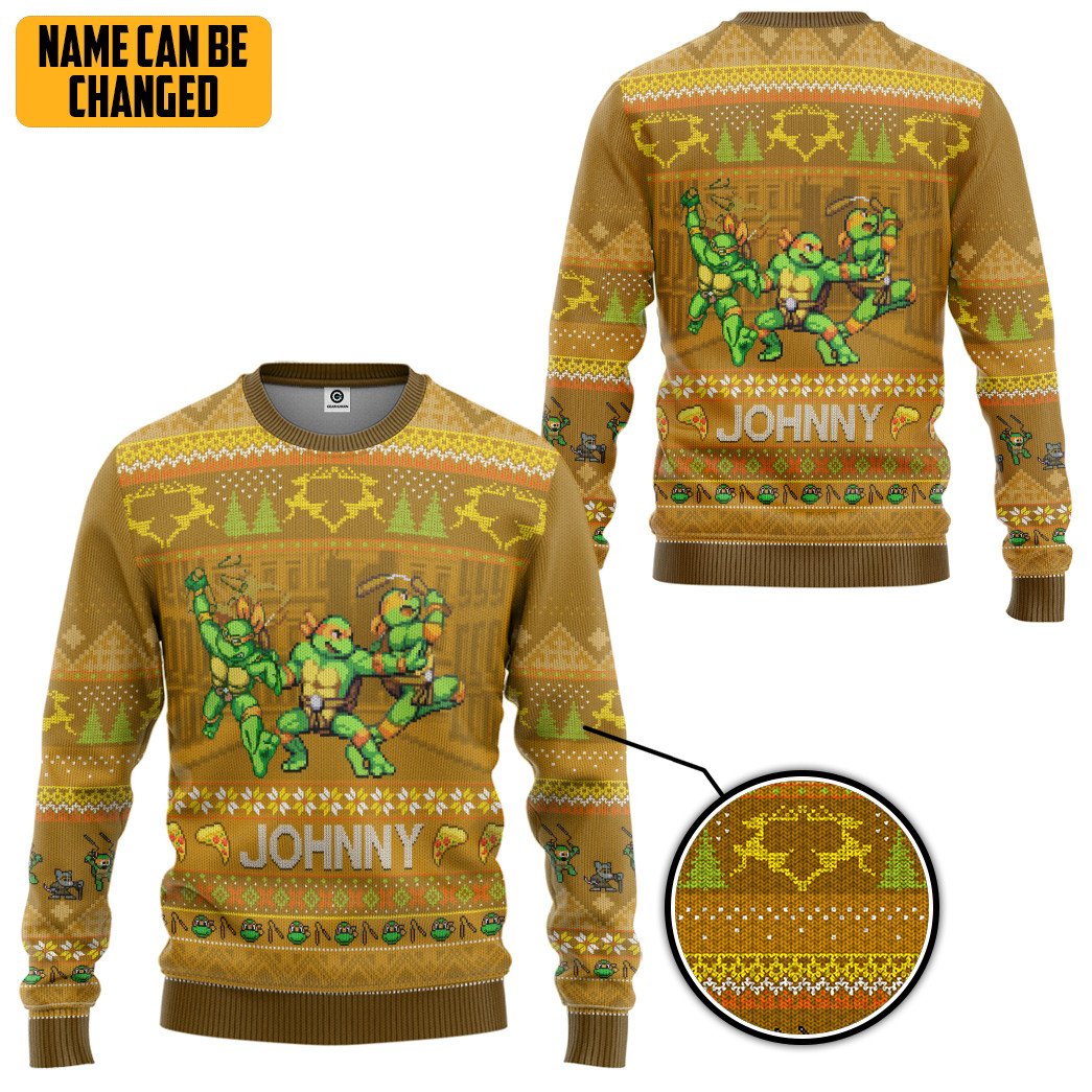 Personalized Michelangelo Teenage Mutant Ninja Turtles Christmas Sweater 5 163843494250d049b33e