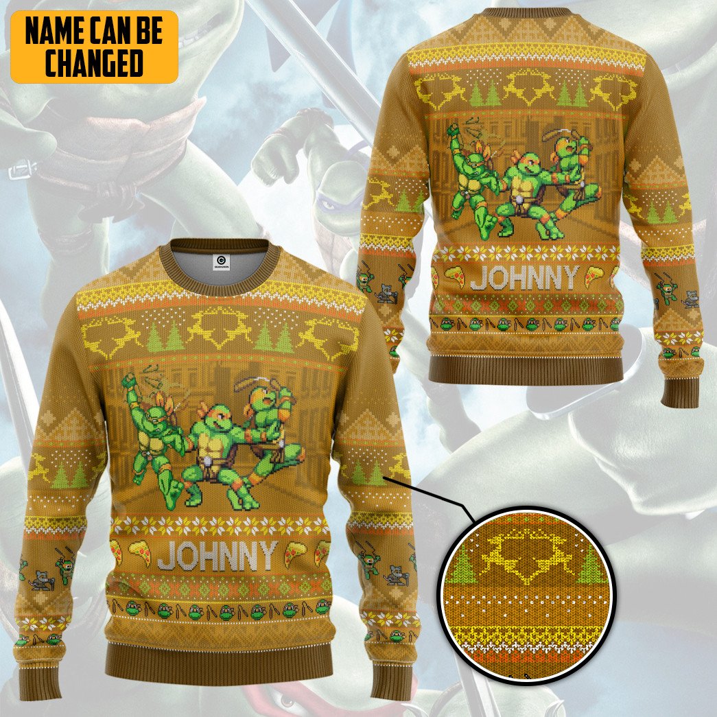 Personalized Michelangelo Teenage Mutant Ninja Turtles Christmas Sweater 6 163843494279b8569cd5