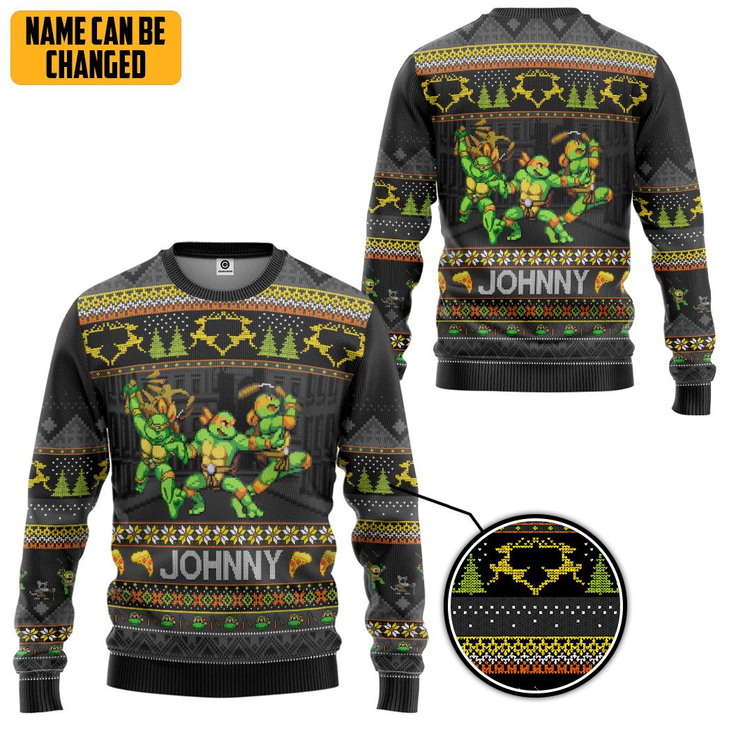 Personalized Michelangelo Teenage Mutant Ninja Turtles Christmas Sweater 3 1638434942c4f423694b