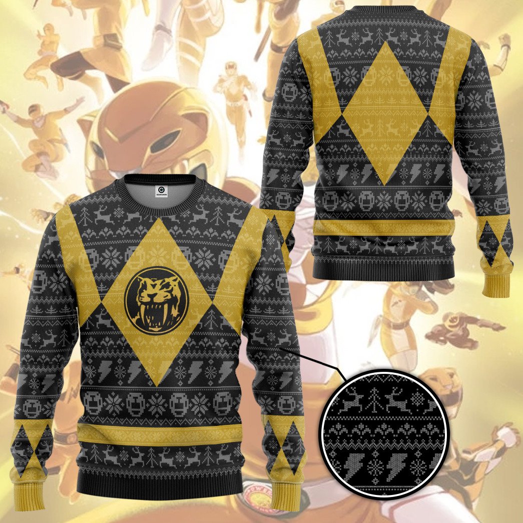 Mighty Morphin Power Rangers Yellow Christmas Sweater 3 1638520621db9f7926e1