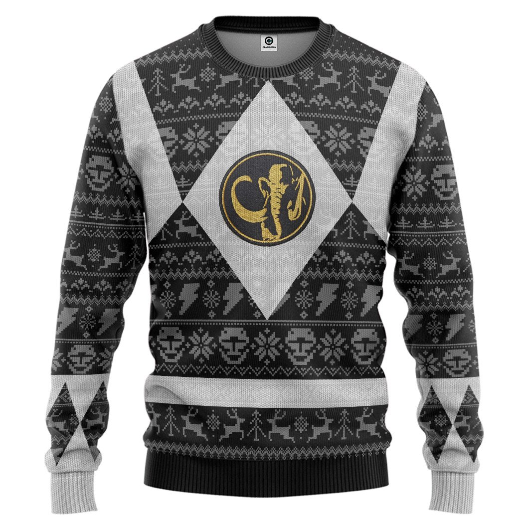 Black Power Mighty Morphin Power Rangers Christmas Sweater 7 16385208174365575711