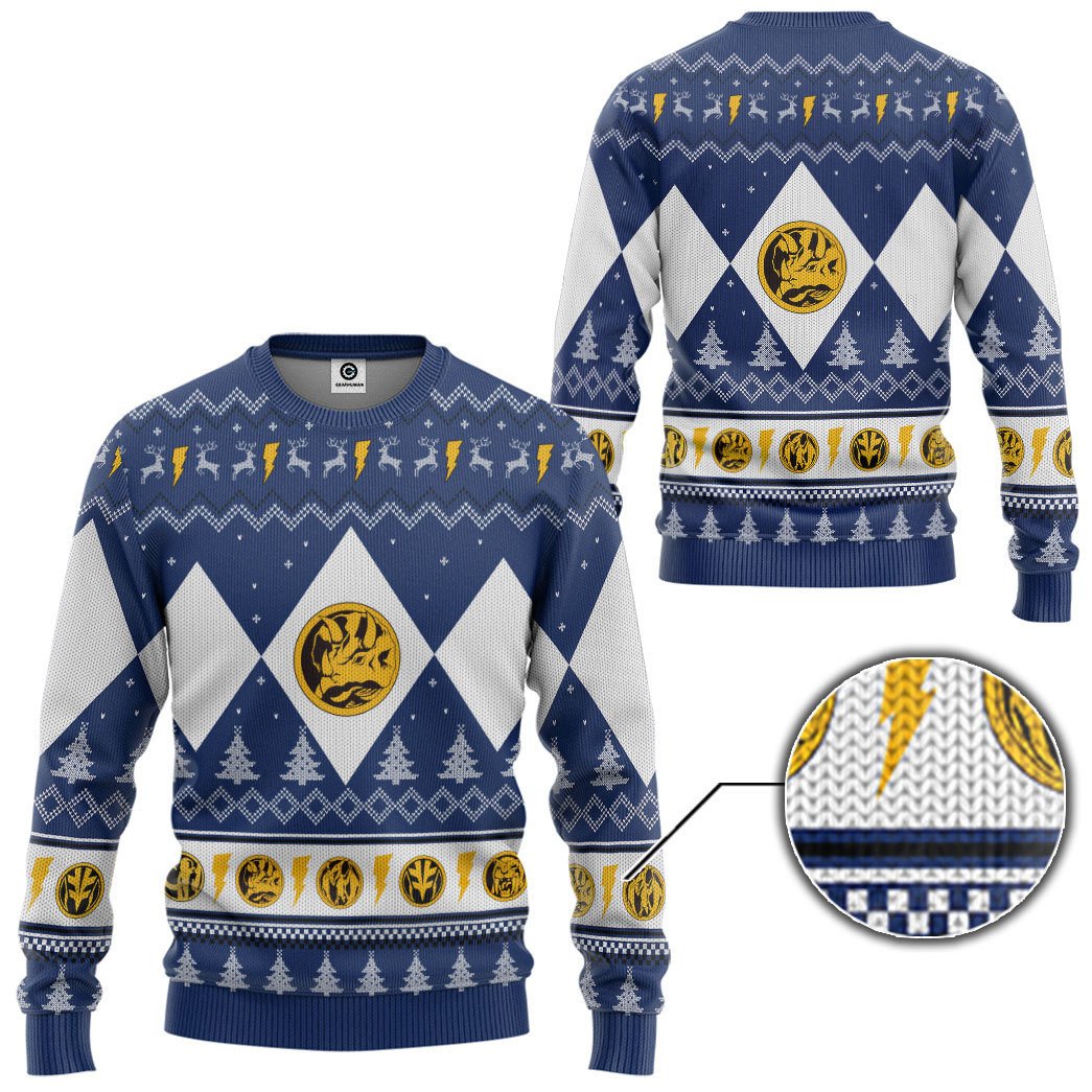 Mighty Morphin Blue Ranger Christmas Sweater 2 1638521726a60f06349c