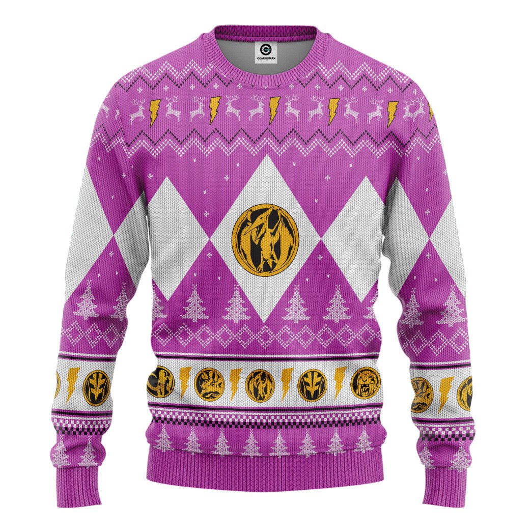 Mighty Morphin Pink Ranger Christmas Sweater 7 1638523391d9b499a24d