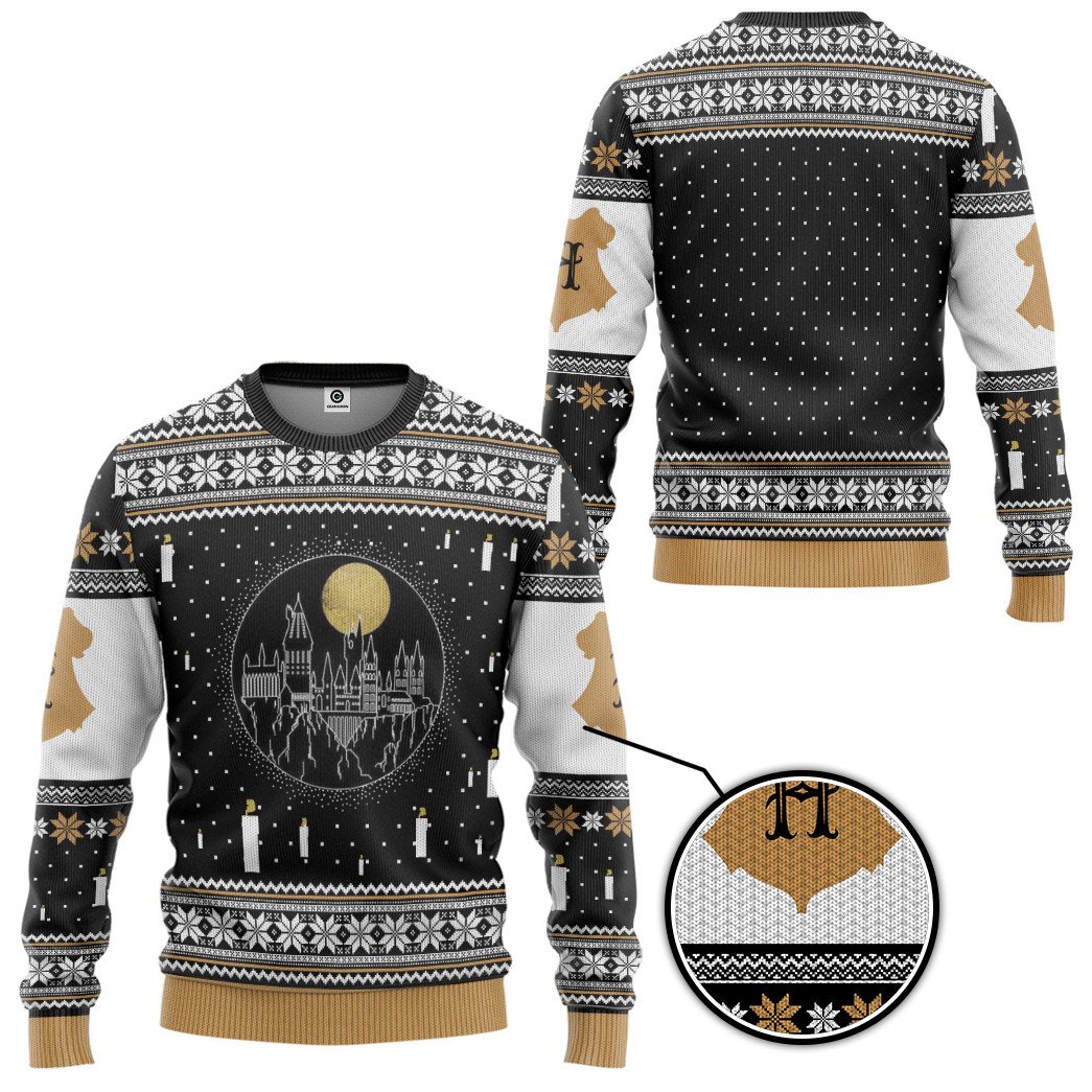 Harry Potter Hogwarts Castle Candles Christmas Sweater 2 1638782016a79e96f8ec