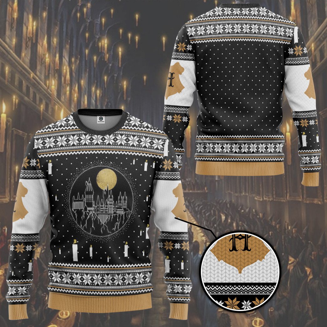 Harry Potter Hogwarts Castle Candles Christmas Sweater 3 163878201777c74823ec